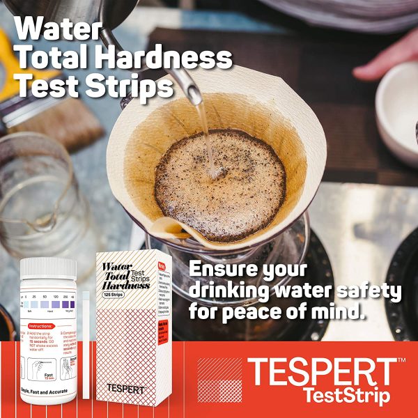 TESPERT Water Hardness Test Strips, 125 Strips, Simple and Accurate Test Kit for Water Softener Water Filtration Systems Pools Spa Laundry Dishwashers Industrial Processes and More - Image 5