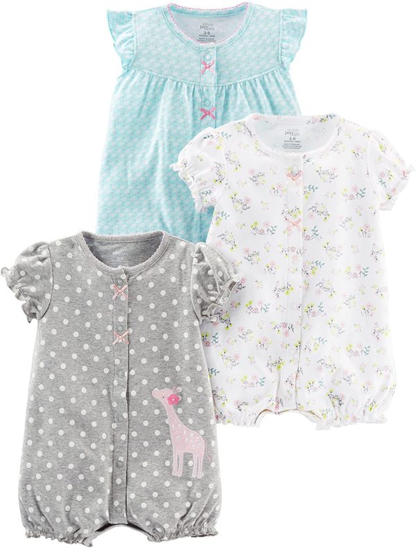 Simple Joys by Carter's Baby-Girls 3-Pack Snap-up Rompers