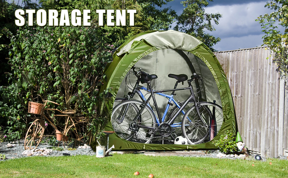 AFLIFLI Outdoor Bike Storage Tent Waterproof, Portable Bicycle Shed 2 Bikes, Upgrade Oxford Fabric