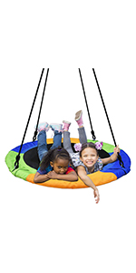 Saucer Tree Swing 2 Added Hanging Straps Weight Capacity 660lb 40" Diameter