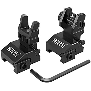 Feyachi IS17 Flip Up Sights Front and Rear Iron Sites ( Tool Free Adjustment ),Backup Sight Set 