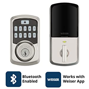 smart, lock, code, keypad, key, home, door, electronic, tough, black, nickel, silver, bluetooth