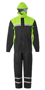  High Visibility Reflective Work Rain Suit