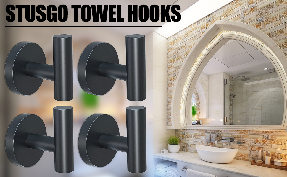 stusgo 4 Packs Modern Towel Hook