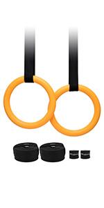 Gymnastic Rings with Adjustable Straps &amp; Metal Buckles