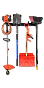 BLAT tool storage rack wall mount garage yard garden shovel rake broom hanging metal steel cords #1