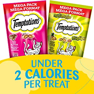 Under 2 Calories per treat, Nutritionally complete for adult cats, Perfect for snack time