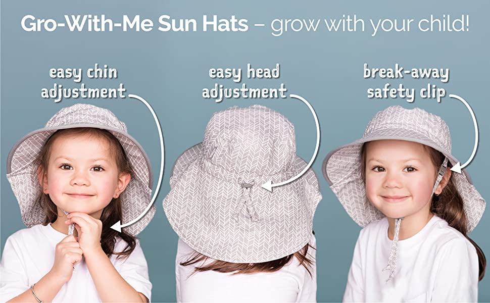 grow with me adjustment sun hat Jan and Jul 1-5Y S M L