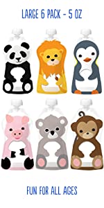 Squooshi Reusable Food Pouches - Assorted Modern Designs