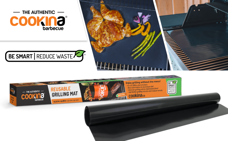 COOKINA Barbecue - Reusable grilling mat, barbecue mat, barbecue sheet, bbq mat