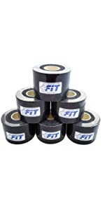 PLUS FIT Accessories - Black kinesiology K-Tape - 6-Pack