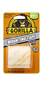 Gorilla Double sided wide tough crystal clear mounting tape