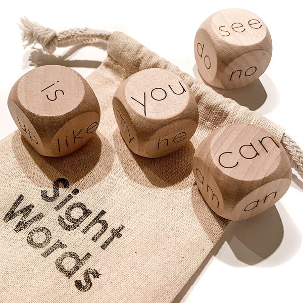 Sight Word Dice Kindergarten - Wood Dice - Tree Fort Toys - Made in Canada - Image 2