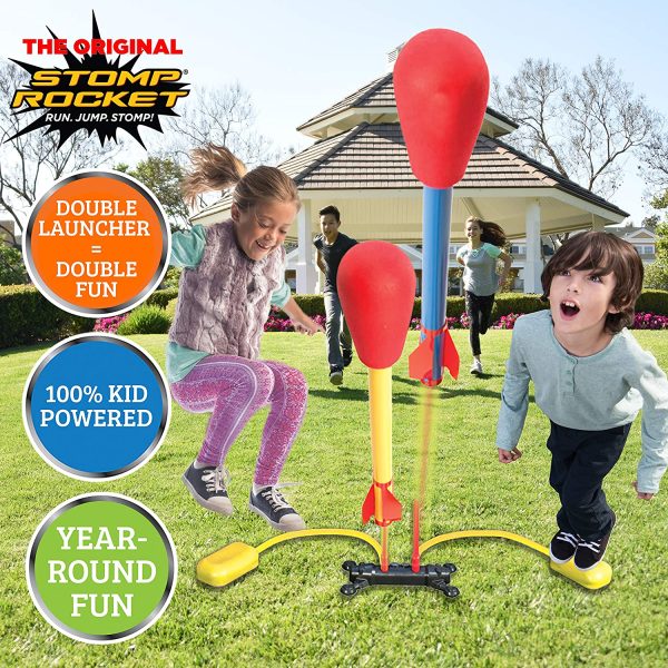 The Original Stomp Rocket Dueling Rockets Launcher, 4 Rockets and Toy Rocket Launcher - Outdoor Rocket STEM Gift for Boys and Girls Ages 6 Years and Up - Great for Outdoor Play - Image 3