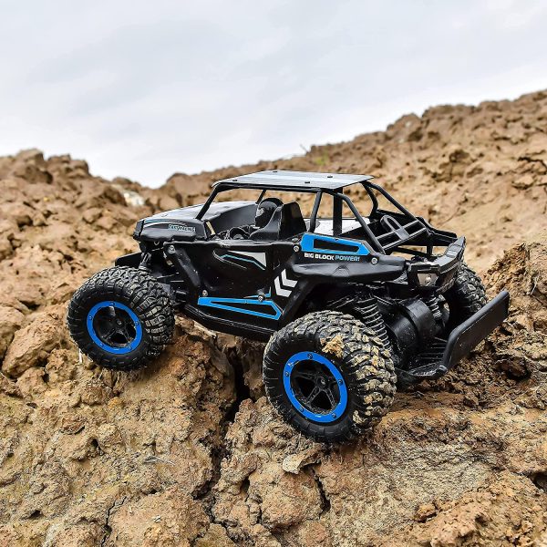 BEZGAR 18 Remote Control Truck for Boys, RC Car Toy Grade 1:14 Scale 2WD High Speed 20 Km/h All Terrains Electric Toy Off Road Vehicle Crawler with Two Rechargeable Batteries for Kids and Adults (Blue) - Image 9