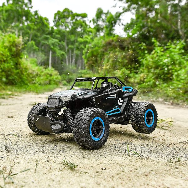 BEZGAR 18 Remote Control Truck for Boys, RC Car Toy Grade 1:14 Scale 2WD High Speed 20 Km/h All Terrains Electric Toy Off Road Vehicle Crawler with Two Rechargeable Batteries for Kids and Adults (Blue) - Image 7