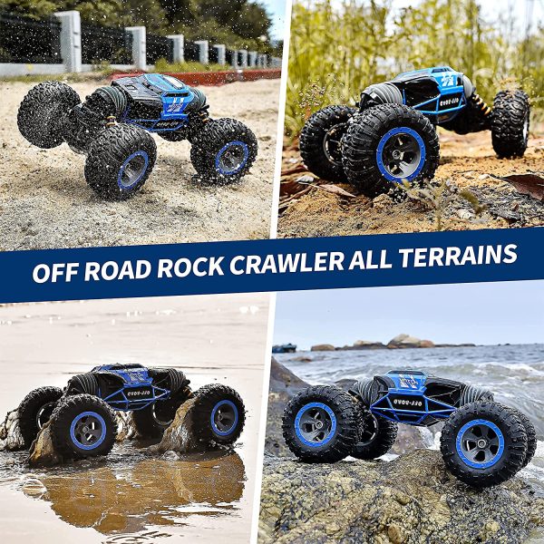 BEZGAR 16 Remote Control Car, Boys RC Buggy Truck 4WD Off Road All Terrains 1:14 Scale Hobby Toy Racing Transform Vehicles Outdoor for Kids and Adults (Blue) - Image 5