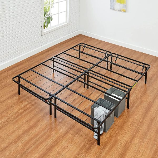 Amazon Basics Foldable Metal Platform Bed Frame for Under-Bed Storage - Tools-free Assembly, No Box Spring Needed - Queen - Image 6