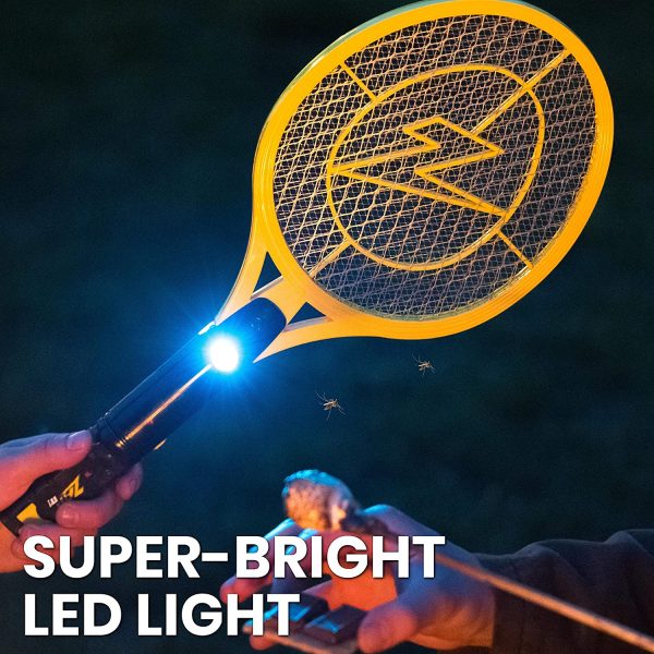 Zap It! Bug Zapper Rechargeable Fly Zapper Racket, Electric Fly Swatter, Mosquito Zapper, 4,000 Volt, USB Charging Cable, 2 Pack - Image 3