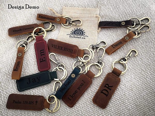 Personalized leather keychain, custom handmade keychain, keyring, key organizer, personalized gift for him or her - Image 2