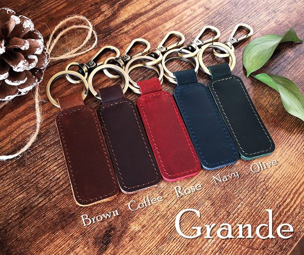 Personalized leather keychain, custom handmade keychain, keyring, key organizer, personalized gift for him or her - Image 4