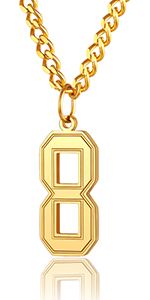 Jersey number necklace