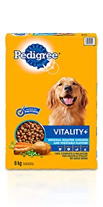 Pedigree Vitality, Original Roasted Chicken, Vegetable Flavour, Dog Kibble, Digestion