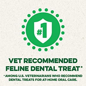Vet Recommended Feline Dental Treat, Daily, Treating, Snacks, Fur, Coat, Teeth, Soft, Chewy