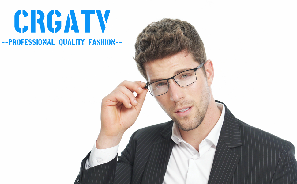 CRGATV 3-Pack Reading Glasses for Men Blue Light Filtering Full Frame Metal Readers