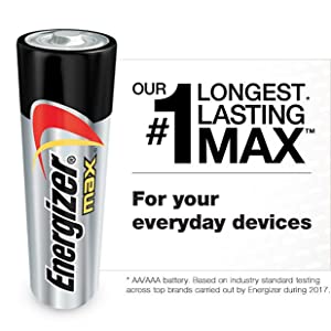 Our longest lasting Max battery, For your everyday devices like Cameras, Scales, Radios, TV remotes