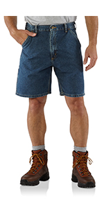 mens shorts, work, workwear, denim