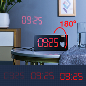 projection alarm clock digital clock radio clock for bedroom kids heavy sleeper ideal for gift