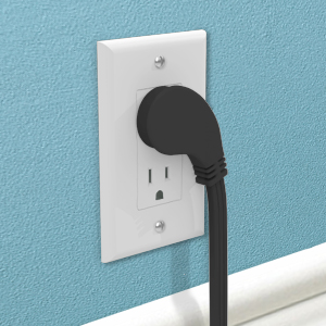 Cordmax 9 Office flat plug 9 ft nine feet 3 grounded outlets indoor cord perfect for the office home