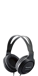 black over-ear corded headphones