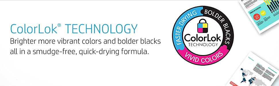 ColorLok Technology brighter more vivid colors, bolder blacks, smudge-free quick-drying formula 