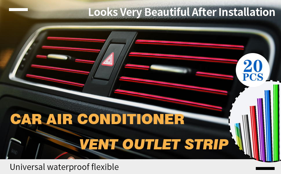 Car Air Conditioner Trim Strip for Vent Outlet 20 Pieces Car Accessories Bling Interior