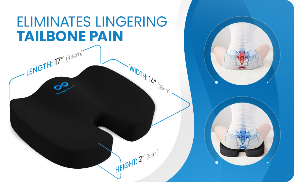 Person relieving their lower body pain and discomfort using the tailbone pain relief cushion 