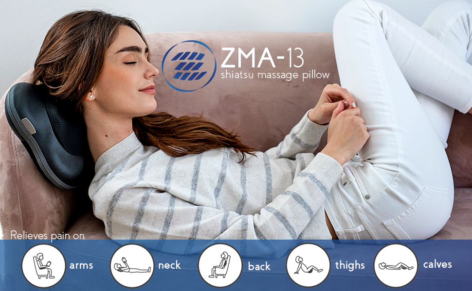 zyllion zma-13 shiatsu back and neck massager with heat for muscle pain relief