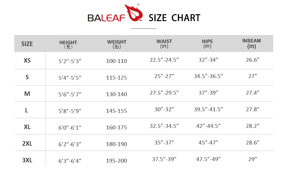 size chart