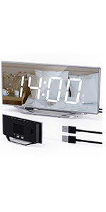 Mirror alarm clock