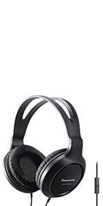 black over-ear headphones with microphone