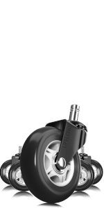 Black & Gray Office Chair Wheels