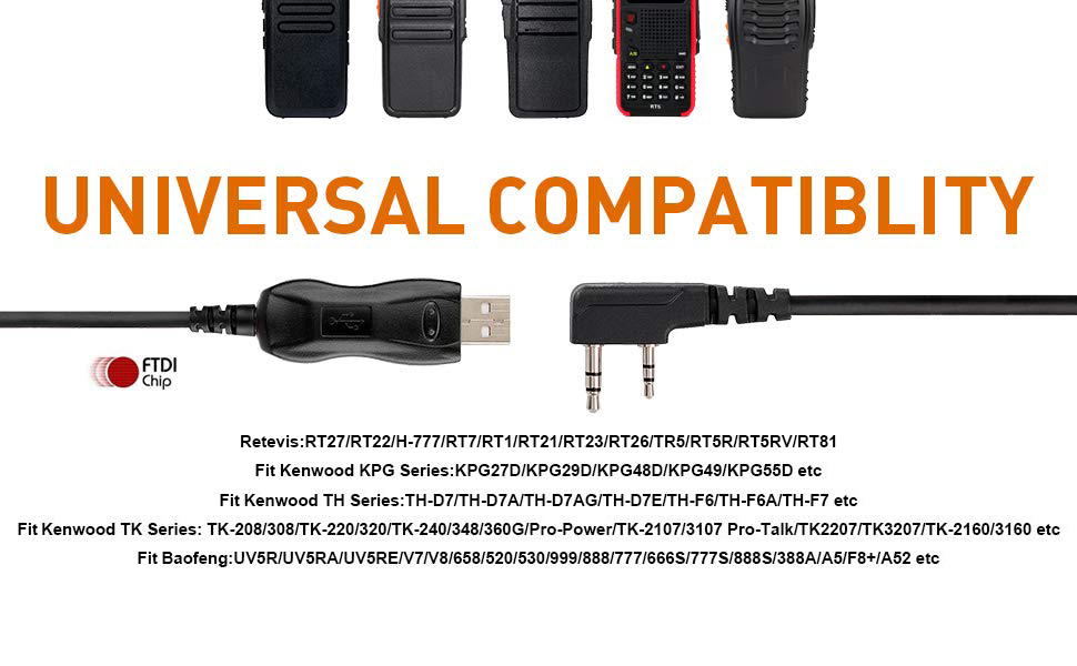 walkie talkie usb programming cable