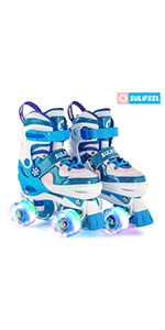 4 Size Adjustable Light up Roller Skates for Girls Boys for Kids