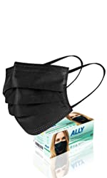 ALLY Black Procedure Masks with Ear-Loops (50pcs) ASTM Level 3 Surgical Masks