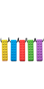 Chew necklace in block design for kids, teens, and adults' sensory input on the go.