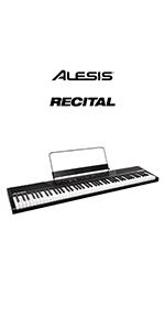 Alesis Recital ?C 88 Key Digital Electric Piano / Keyboard with Semi Weighted Keys