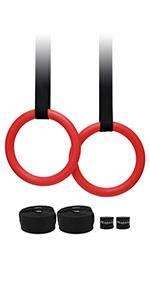 Gymnastic Rings with Adjustable Straps &amp; Metal Buckles