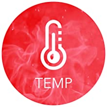 Temperature Sensor icon on top of a fiery flame