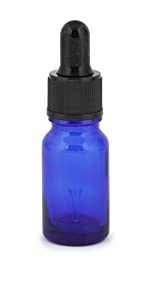 Vivaplex, 24, Cobalt Blue, 10 ml (1/3 oz) Glass Bottles, with Glass Eye Droppers